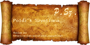 Polák Szvetlana névjegykártya